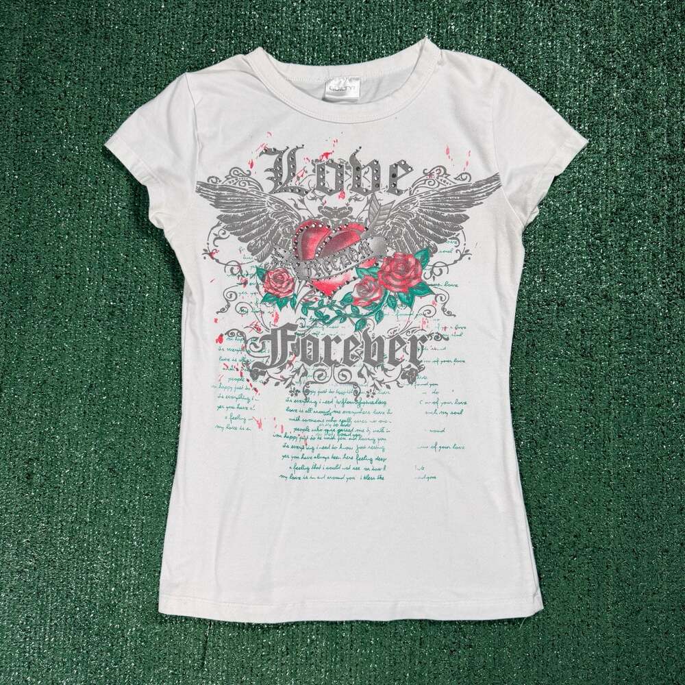 Y2K Guilty Women's Love Forever Graphic T-Shirt XS